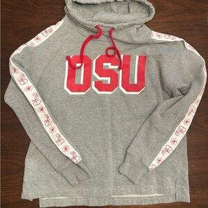 OSU Gray Hoodie with Red Accents